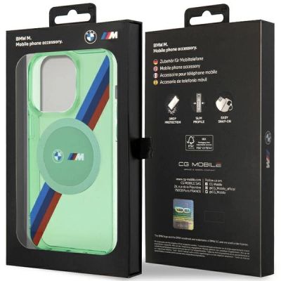 8. BMW M Tricolor Stripes MagSafe case for iPhone 15 Pro - green