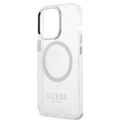 6. Guess Metal Outline MagSafe case for iPhone 13 Pro / iPhone 13 - silver
