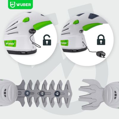 6. Cordless 2-in-1 hedge and grass trimmer, 7.2 V, 120 mm cutting, USB-C, W23320 WUBER