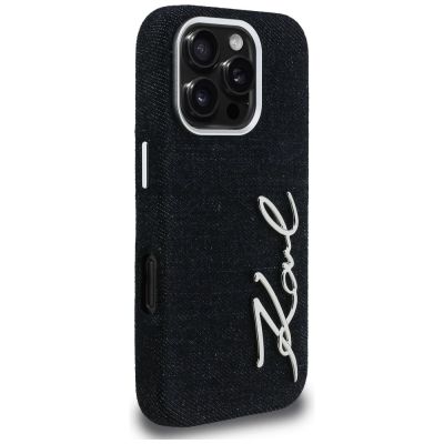 4. Karl Lagerfeld FW Jeans Signature Logo iPhone 16 Pro Max Case - Black