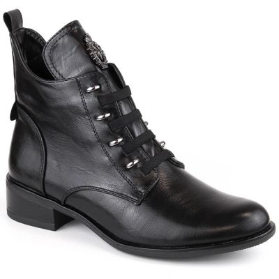 17. Jezzi W JEZ412A insulated flat ankle boots, black