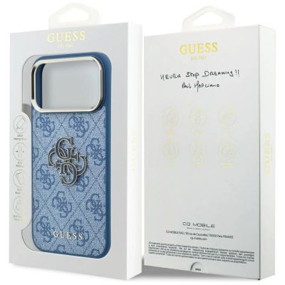 8. Guess 4G & Big Resin Logo Case for iPhone 17 Pro Max / 18 Pro Max - Light Blue