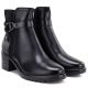 4. Women's insulated ankle boots with a block heel, black, Potocki SZ12873