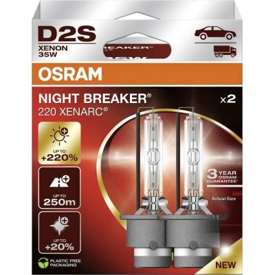 Bulb (Set of 2) D2S 85V 35W P32D-2 XENARC NIGHT BREAKER 220, white 4500K