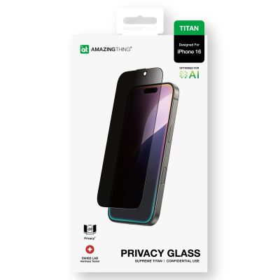 12. AmazingThing Titan Privacy Glass Privacy Tempered Glass for iPhone 16
