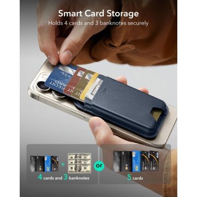 3. ESR Classic RFID Magnetic Wallet MagSafe for Phone - Navy Blue