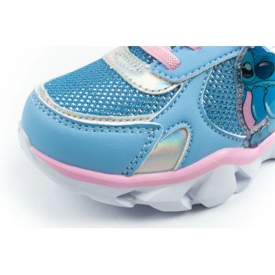 6. Leomil children's sports shoes sneakers Stitch light with velcro LED blue