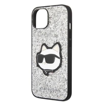 6. Karl Lagerfeld KLHCP14SG2CPS iPhone 14 6.1" silver/silver hardcase Glitter Choupette Patch