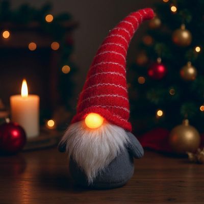 10. GNOK WITH A LONG RED HAT AND A GLITTER NOSE 10x9x42CM