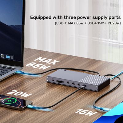 17. Unitek Triple USB4 40Gb/s Docking Station, 120W Power Supply