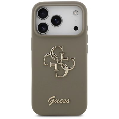 3. Guess Silicone Big 4G Script Case for iPhone 17 Pro - Brown