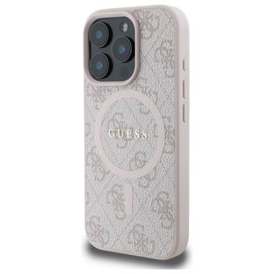 2. Guess 4G Ring Classic Logo MagSafe Case for iPhone 16 Pro Max - Pink