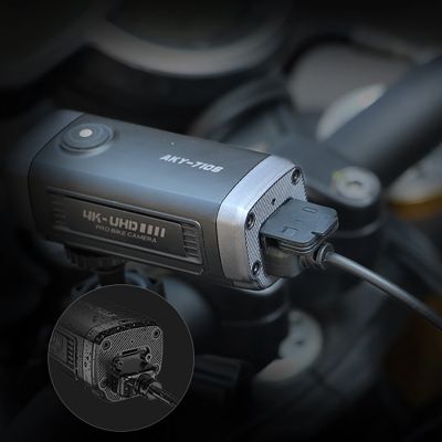 14. AKEEYO AKY-710S sports camera 4K video recorder for motorcycle handlebar - black