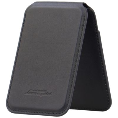 7. Lamborghini D1 Genuine Leather MagSafe Phone Wallet - Black and Green