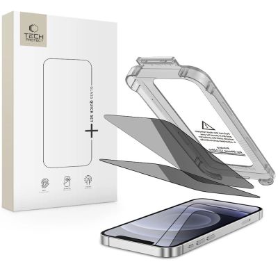 Tech-Protect Quick Set Spy+ Privacy Glass 2-pack for iPhone 12 / 12 Pro