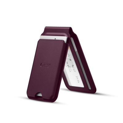 3. Tech-Protect MagWallet Stand MagSafe Magnetic Phone Wallet - Burgundy