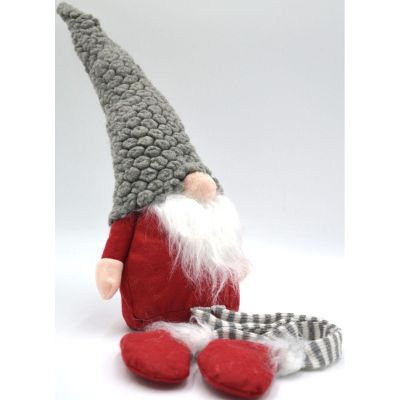 22. DECORATIVE GNOME WITH GRAY FUR HAT 50+25CM