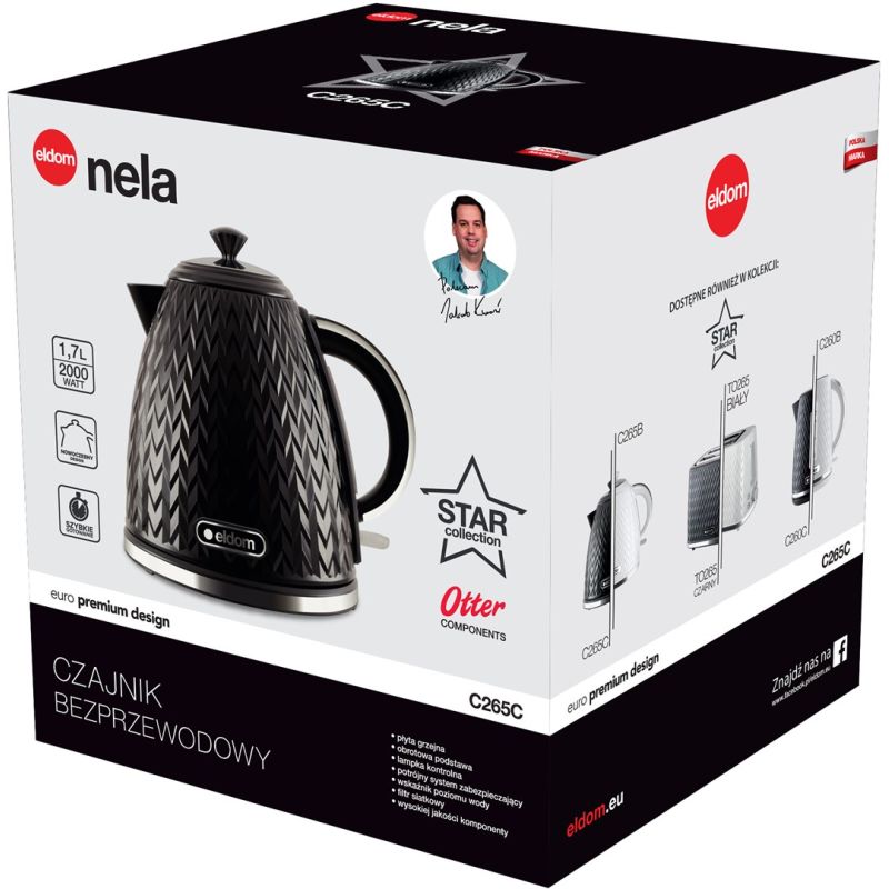 2. ELDOM NELA KETTLE, CAPACITY 1.7 L, POWER 2000 W, BLACK C26