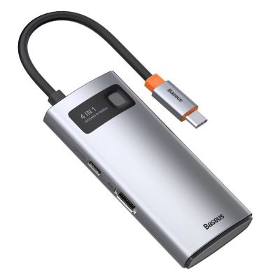 7. Baseus Metal Gleam 4in1 multifunctional HUB USB Type C - USB Type C Power Delivery 100 W / HDMI 4K 30 Hz / 1x USB 3.2 Gen 1 / 1x USB 2.0 (CAHUB-CY0G)