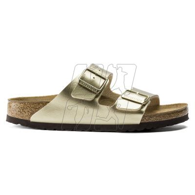 7. Birkenstock Arizona Birko-Flor Gold Women's Slides Regular Wide (1016110)