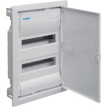 Flush-mounted distribution board with metal door, 2 rows, 24 modules, IP30, QC, HAGER Volta VU24AT