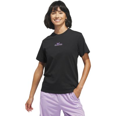 adidas Bow on Linear Logo Graphic Women's T-Shirt Black KB2400