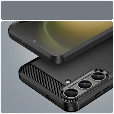 12. Case for Carbon Case Samsung Galaxy S24+ flexible silicone carbon cover - black
