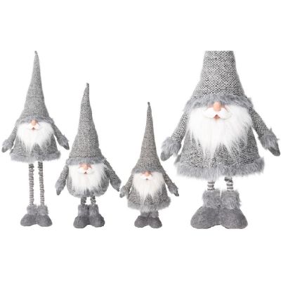 9. SANTA CLAUS ON TELESCOPIC LEGS 30X18X100CM SILVER