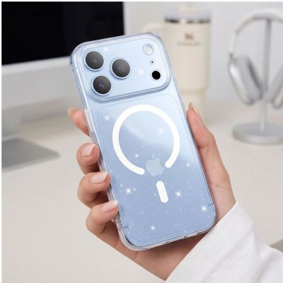 7. Tech-Protect FlexAir MagSafe Case for iPhone 17 Pro Max / 18 Pro Max - Clear Glitter