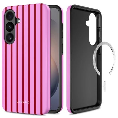 Tech-Protect Lamano MagSafe Case for Samsung Galaxy S26 FE – Red-Pink