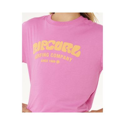 4. RIP CURL Surf Puff Relaxed Tee-Girl Pink
