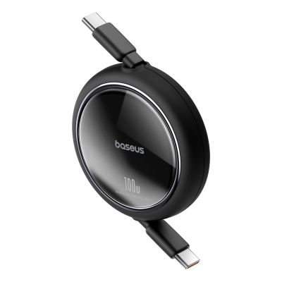 2. Baseus Free2Draw Mini USB-C - USB-C 100W 1m retractable cable - black