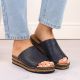 3. Comfortable Rieker W RKR670 navy blue flip-flops