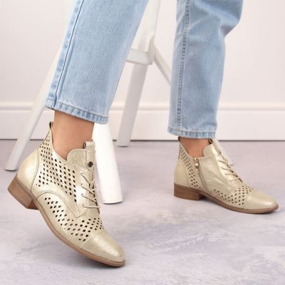12. Openwork ankle boots Potocki W WOL205 gold