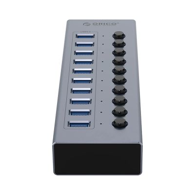 2. Orico BT2U3-10AB Hub 10x USB-A 3.0 with switches - gray