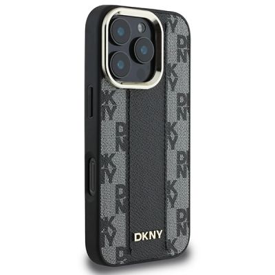 4. DKNY Checkered Pattern Magsafe iPhone 16 Pro Max Case - Black