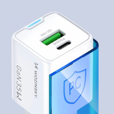 9. Wozinsky WWC-35W GaN USB-A + USB-C Wall Charger - White
