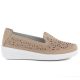 2. Comfortable women's leather shoes with openwork pattern in beige Evento 6849
