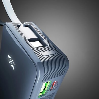 8. Powerbank SBS 10000 mAh 20W with built-in USB-C cable and digital display - dark gray