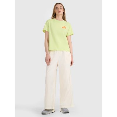 3. Women's oversize printed T-shirt 4F 4FRSS25TTSHF3160-73S