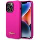 Guess Silicone Vintage Gold Logo Case for iPhone 14 Pro Max - Fuchsia