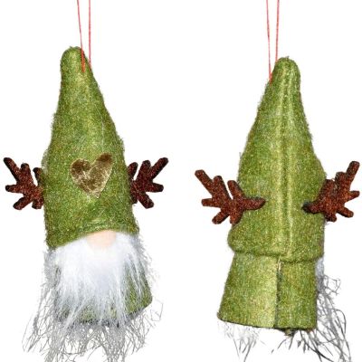 7. CHRISTMAS DECORATIVE PENDANT 9CM GREEN SANTA CLAUS