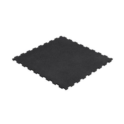 Rubber gym flooring, equipment mat, 1 m puzzle tile, 20 mm thick, black, REBEL ACTIVE