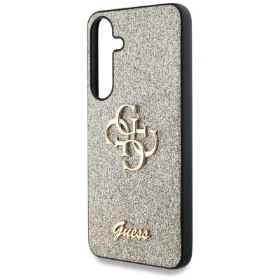 6. Guess Fixed Glitter Big 4G Metal Logo case for Samsung Galaxy S25 gold