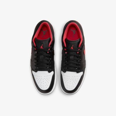 5. Air Jordan 1 LOW Black/Fire Red/White sports shoes - 553558-063