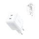 2. Joyroom JR-TCL05 45W GaN Wall Charger with Cable Organizer - White