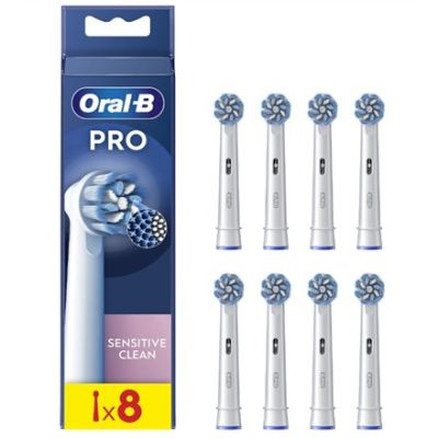 2. Braun Oral-B EB60-8 Jautrus Clean Pro Dantu Šepetelio Galvutes, 8 Vnt.