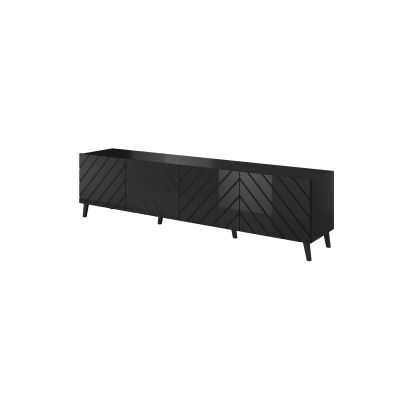 ABETO TV cabinet 200x42x52 black/gloss black