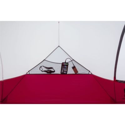 10. MSR Hubba Hubba Bikepack 2 Person Green, Red, White Triangle Tent
