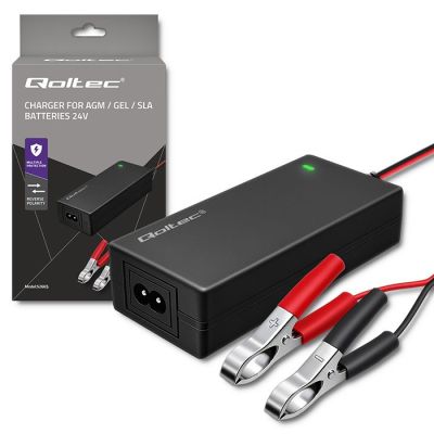 QOLTEC AGM GEL STD BATTERY CHARGER | RECTIFIER 24V 2A 48W | LED